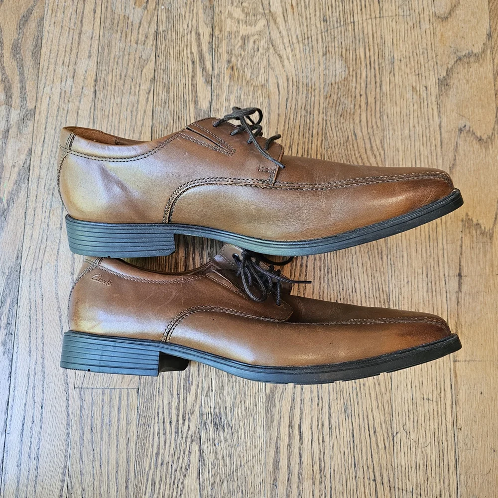 NEW! Clarks Brown Lace-up Oxfords Men's Size 10.5W